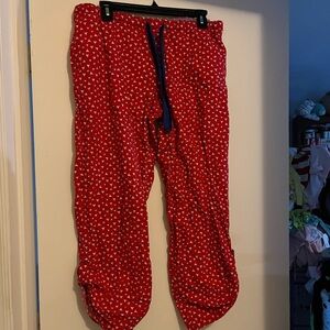 Red Woman’s  Pajamas with White Patterns